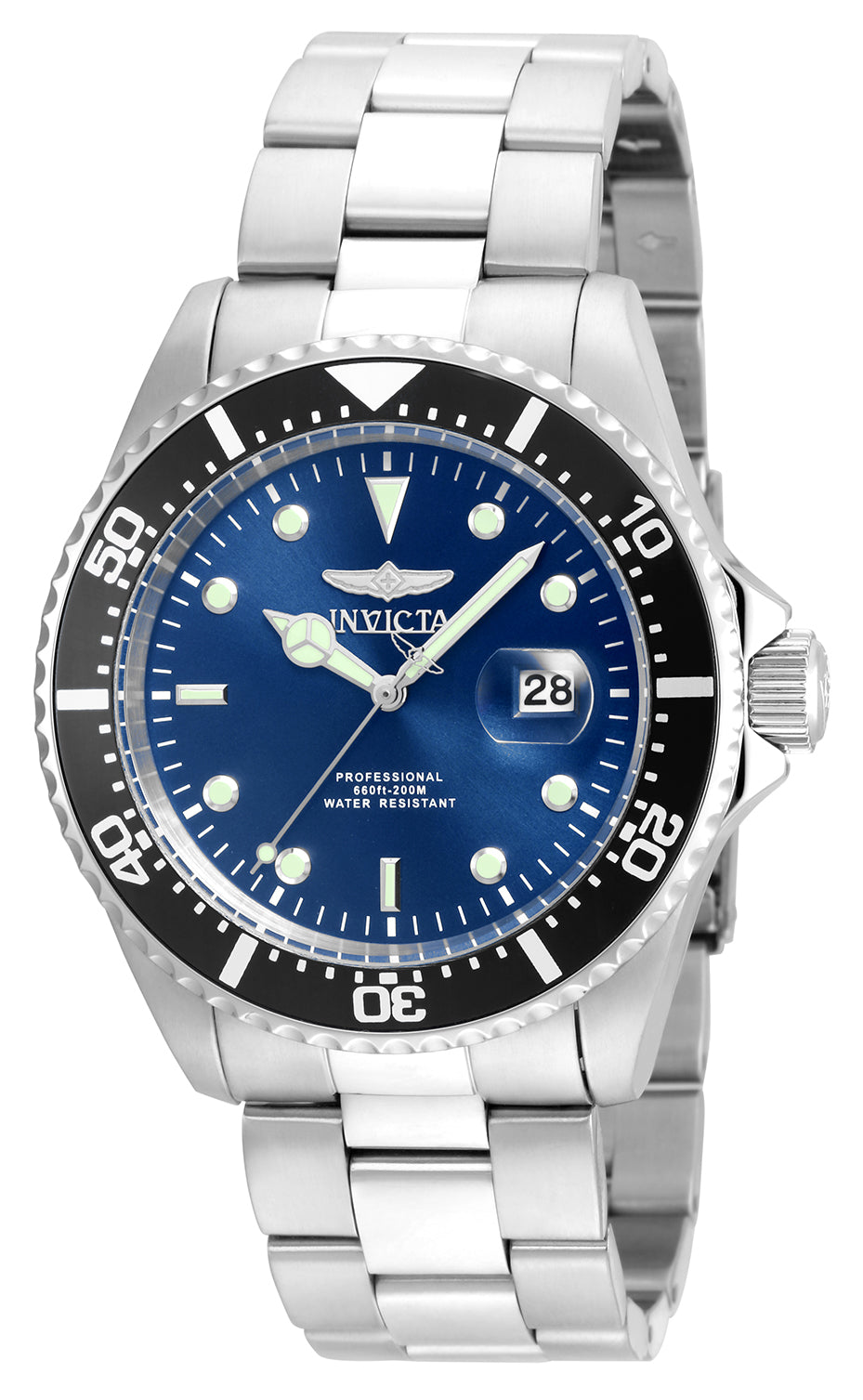 Invicta Men's 22054 Pro Diver  Quartz 3 Hand Blue Dial Watch