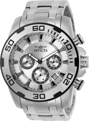 Invicta Men's 22317 Pro Diver  Quartz Chronograph Silver Dial Watch