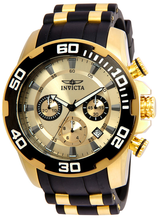 Invicta Men's 22346 Pro Diver  Quartz Chronograph Gold Dial Watch