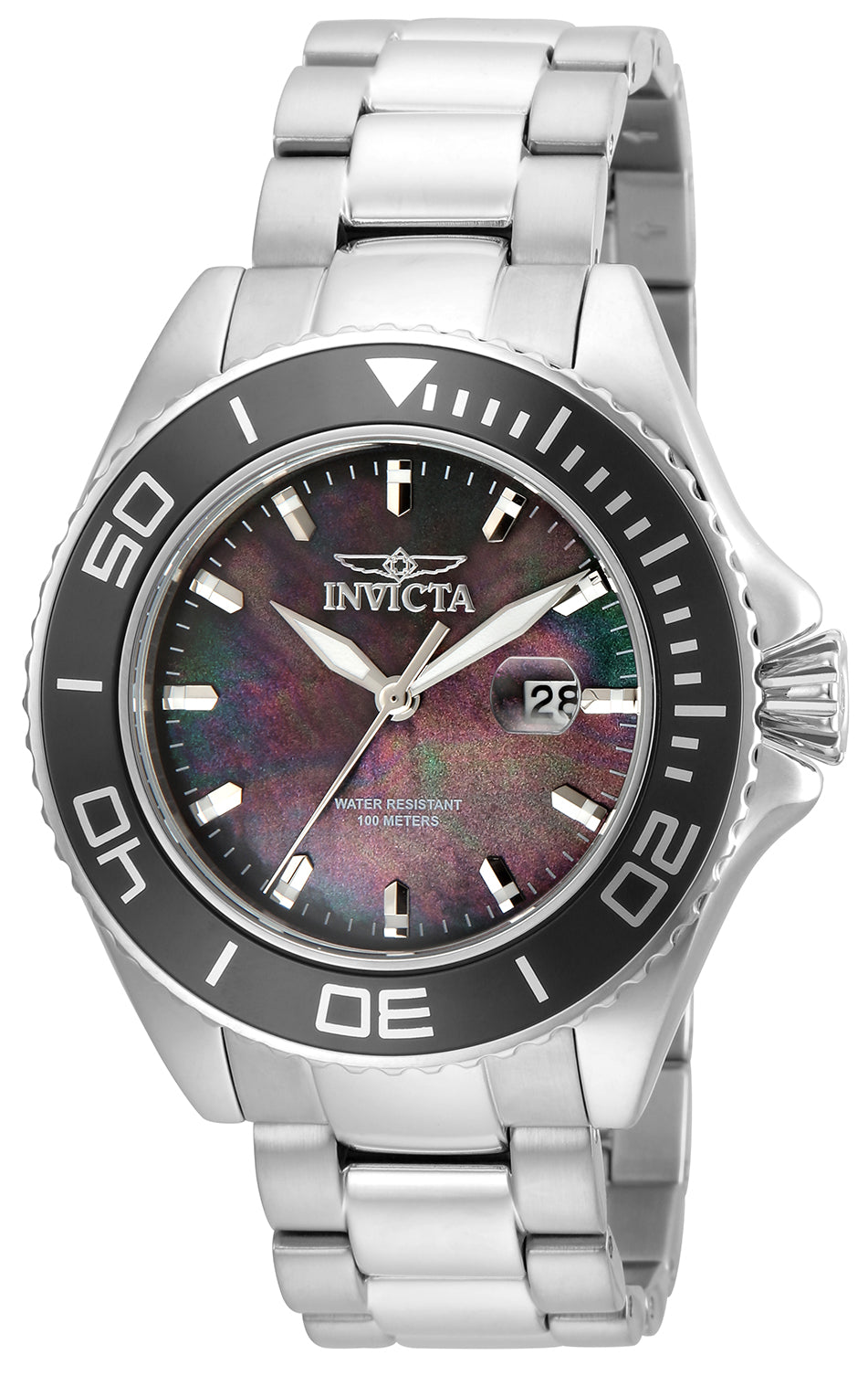 Invicta Men's 23068 Pro Diver Quartz 3 Hand Black Dial