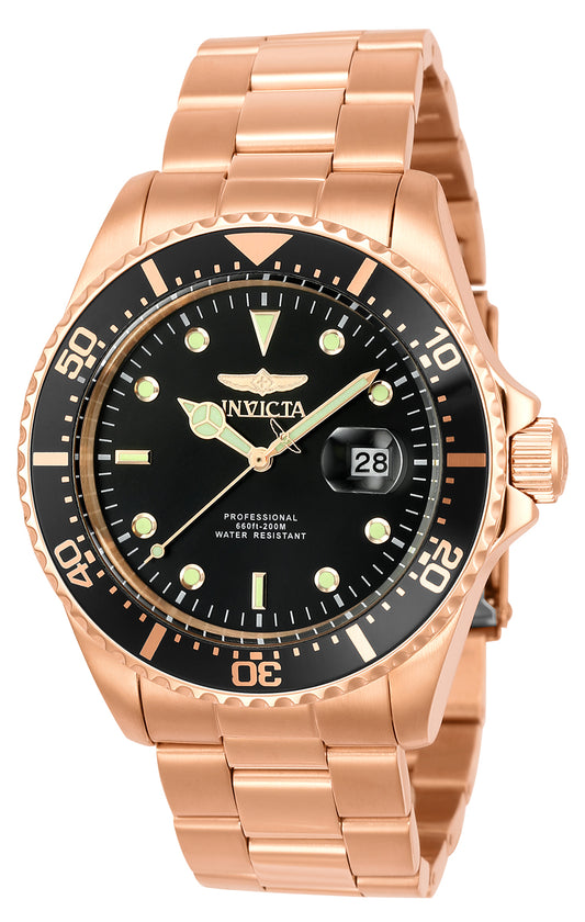 Invicta Men's 23386 Pro Diver Quartz 3 Hand Black Dial Watch