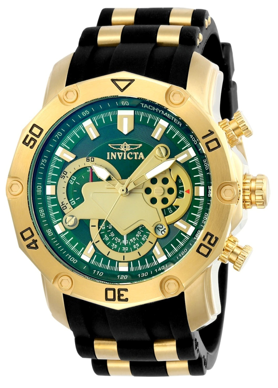 Invicta Men's 23425 Pro Diver Quartz Multifunction Green Dial Watch