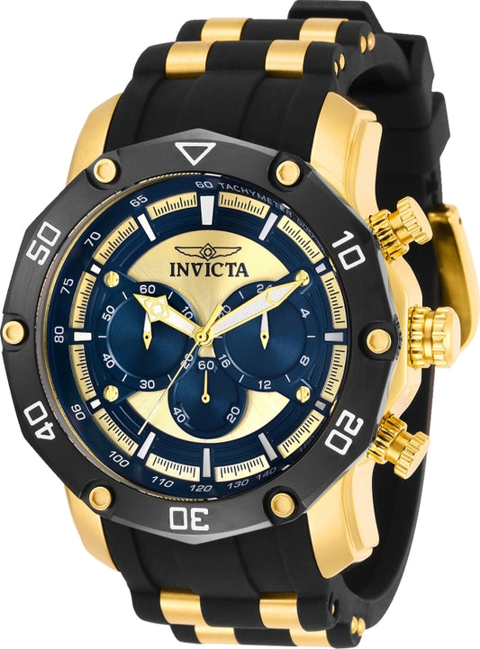 Invicta Men's 30079 Pro Diver  Quartz Chronograph Blue, Gold Dial Watch
