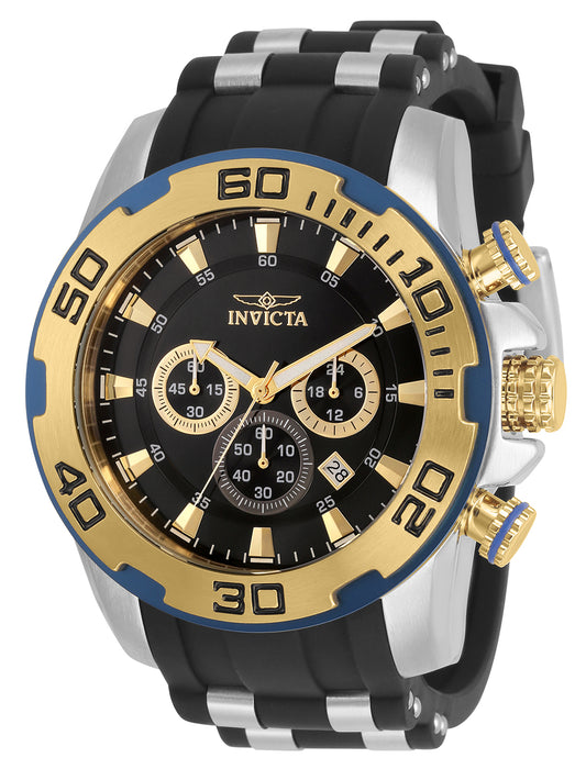 Invicta Men's 30765 Pro Diver  Quartz 3 Hand Black Dial Watch