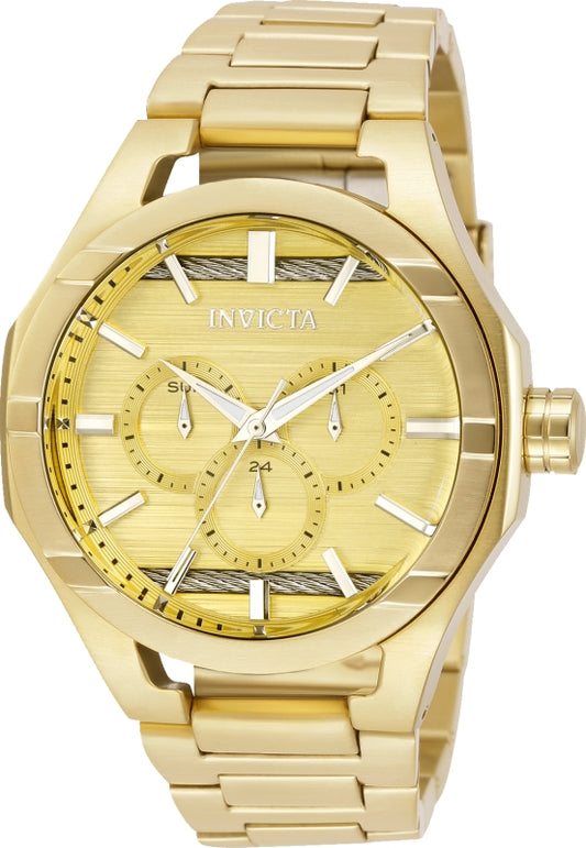 Invicta Men's 31829 Bolt Quartz Chronograph Silver, Gold Dial Watch