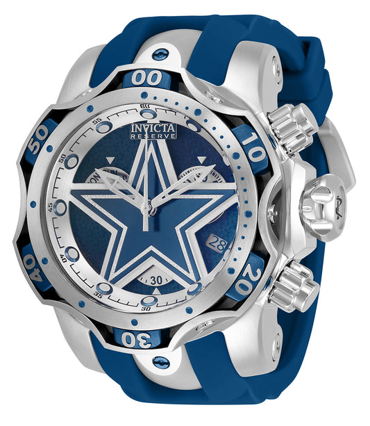 Invicta Men's 33069 NFL Dallas Cowboys Quartz Chronograph Blue, Silver Dial Watch