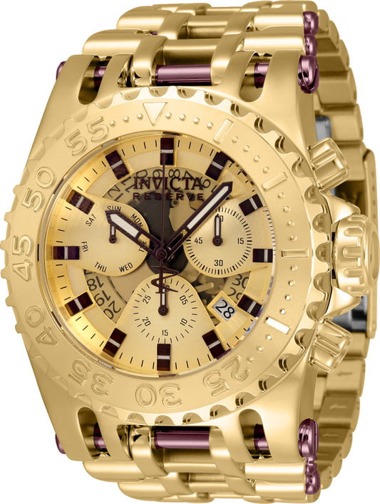 Invicta Men's 34608 Reserve Quartz Chronograph Brown, Gold Dial Watch