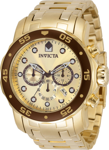 Invicta Men's 36359 Pro Diver Quartz Chronograph Gold Dial