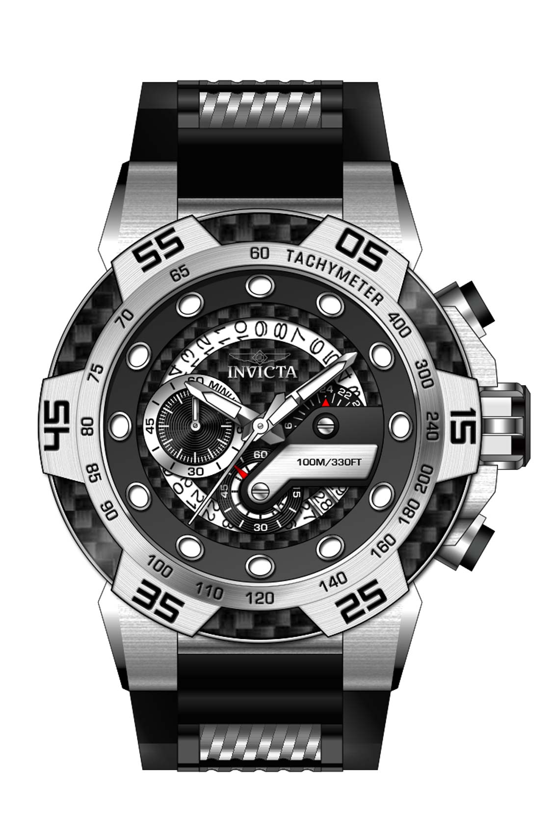 Invicta Men's 36597 Speedway Quartz Multifunction Black Dial Watch