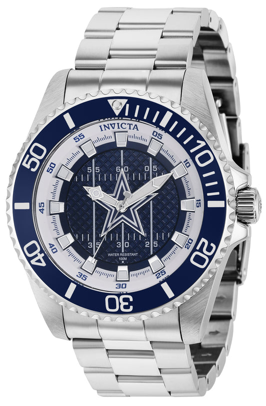 Invicta Men's 36923 NFL Dallas Cowboys Quartz 3 Hand Blue, White Dial Watch
