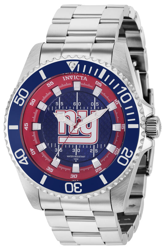 Invicta Men's 36933 NFL New York Giants Quartz 3 Hand Blue, White, Red Dial Watch