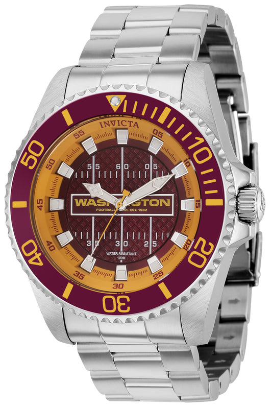 Invicta Men's 36943 NFL Washington Commanders Quartz 3 Hand White, Orange, Red Dial Watch