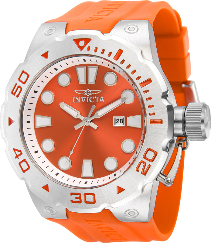 Invicta Men's 36997 Pro Diver Quartz 3 Hand Orange Dial