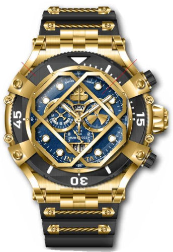 Invicta Men's 37178 Pro Diver Quartz Chronograph Blue, Gold Dial Watch