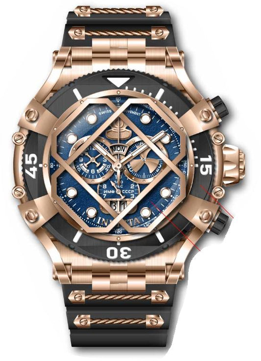 Invicta Men's 37179 Pro Diver Quartz Chronograph Blue, Rose Gold Dial Watch