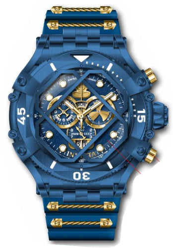 Invicta Men's 37180 Pro Diver Quartz Chronograph Blue, Gold Dial Watch