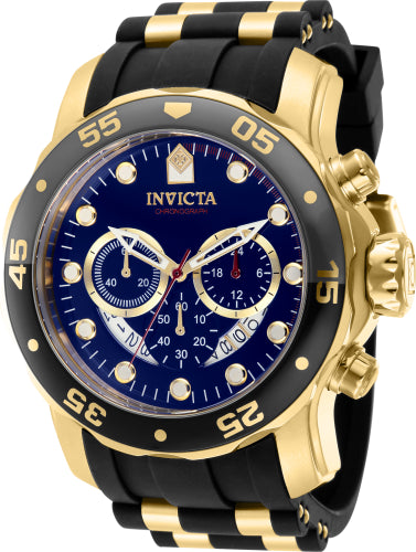 Invicta Men's 37229 Pro Diver Quartz Chronograph Blue, Red Dial Watch