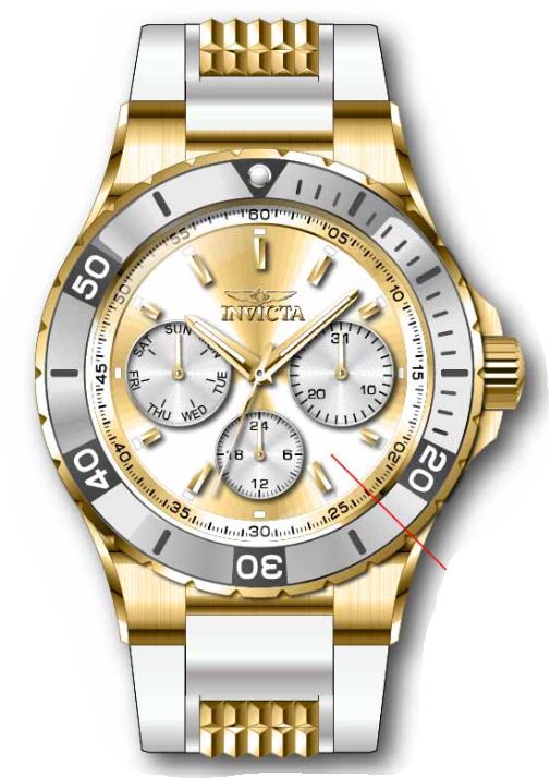 Invicta Women's 37317 Aviator Quartz Chronograph Silver, Gold Dial Watch