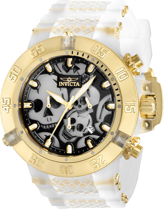 Invicta Men's 37328 Subaqua  Quartz Chronograph Black, White, Gold Dial Watch