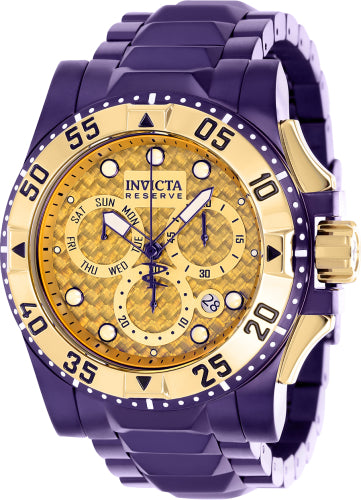 Invicta Men's 38337 Reserve Quartz Chronograph Gold, Purple Dial Watch
