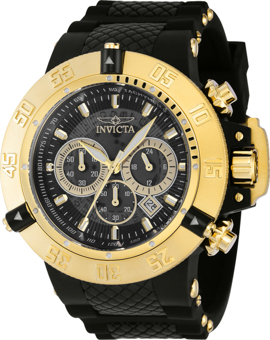 Invicta Men's 38998 Subaqua Quartz Chronograph Black, Gold Dial Watch