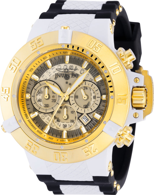 Invicta Men's 39003 Subaqua Quartz Chronograph Gold, Ivory Dial Watch