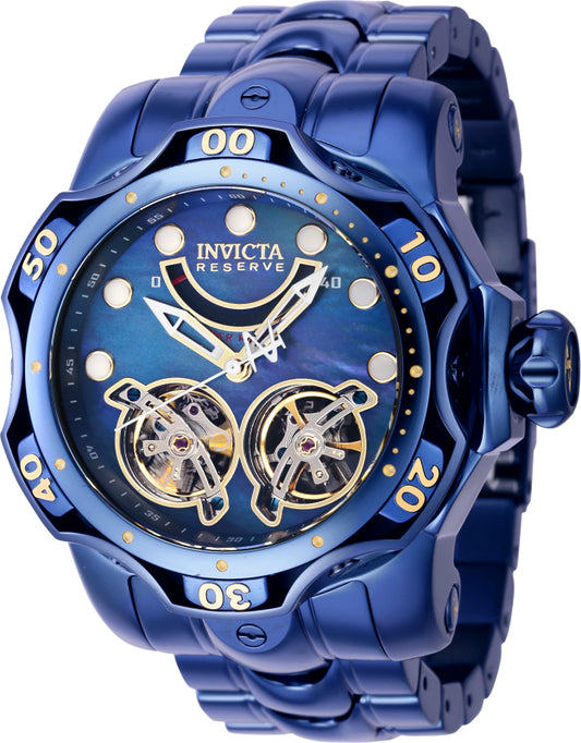 Invicta Men's 40058 Reserve Automatic Multifunction Blue, Gold Dial Watch