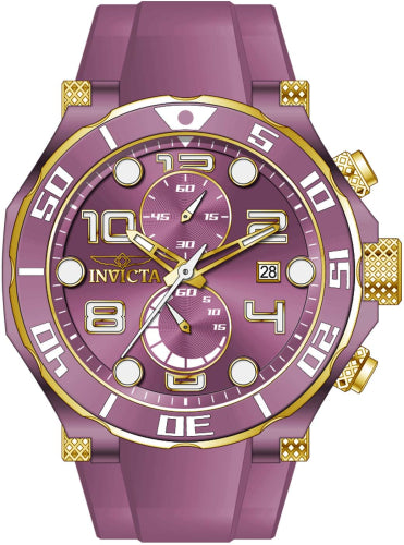 Invicta Men's 40656 Pro Diver Quartz Multifunction Light Purple Dial Watch