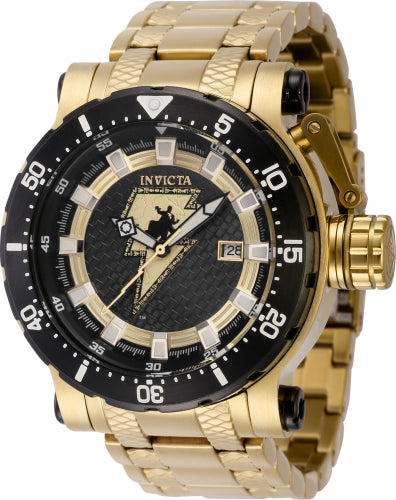 Invicta Men's 41161 Coalition Forces  Automatic 3 Hand Black, Gold Dial Watch