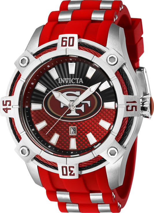 Invicta Men's 42063 NFL San Francisco 49ers Quartz 3 Hand Black, White, Red Dial Watch