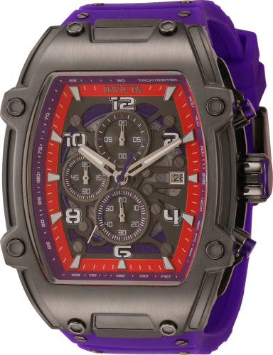 Invicta Men's 42355 S1 Rally Quartz Chronograph Gunmetal, Purple Dial Watch