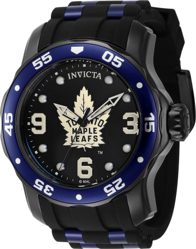 Invicta Men's 42648 NHL Toronto Maple Leafs Quartz Black Dial Color