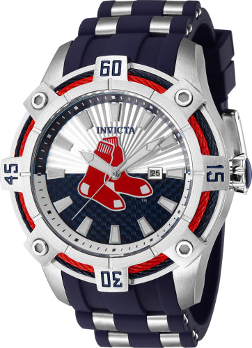 Invicta Men's 43262 MLB Boston Red Sox Quartz Multifunction Silver, Blue Dial Watch