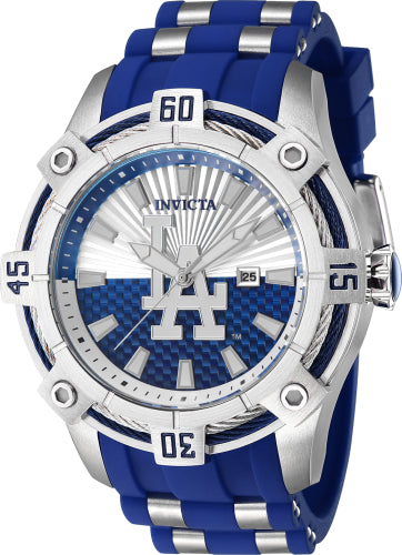 Invicta Men's 43272 MLB Los Angeles Dodgers Quartz Multifunction Blue, White, Silver Dial Watch