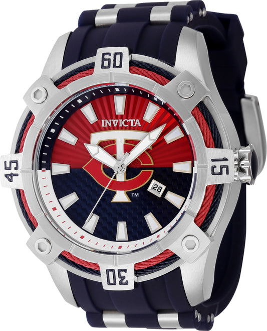 Invicta Men's 43275 MLB Minnesota Twins Quartz Multifunction Red, White, Blue Dial Watch