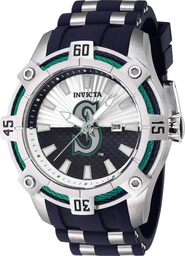 Invicta Men's 43294 MLB Seattle Mariners Quartz Multifunction Green, Silver, Blue Dial Watch