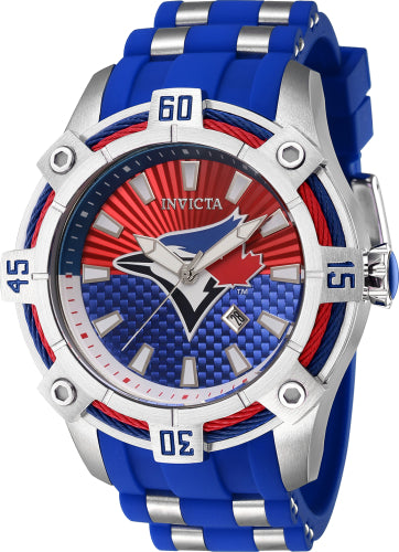 Invicta Men's 43298 MLB Toronto Blue Jays Quartz Multifunction Red, White, Blue Dial Watch