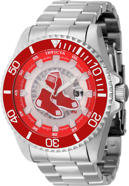 Invicta Men's 43457 MLB Boston Red Sox Quartz Multifunction Red, Silver, White Dial Watch