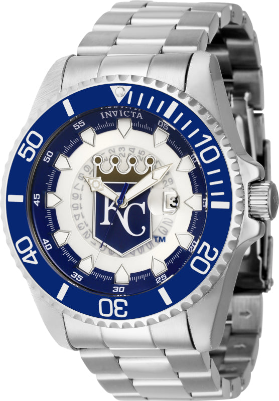 Invicta Men's 43465 MLB Kansas City Royals Quartz Multifunction Brown, Silver, White, Blue Dial Watch