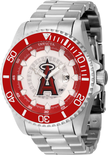 Invicta Men's 43466 MLB Los Angeles Angels Quartz Multifunction Red, Silver, White, Black Dial Watch