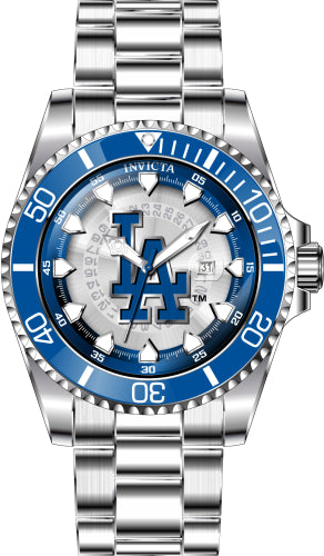 Invicta Men's 43467 MLB Los Angeles Dodgers Quartz Multifunction Blue, White, Silver Dial Watch