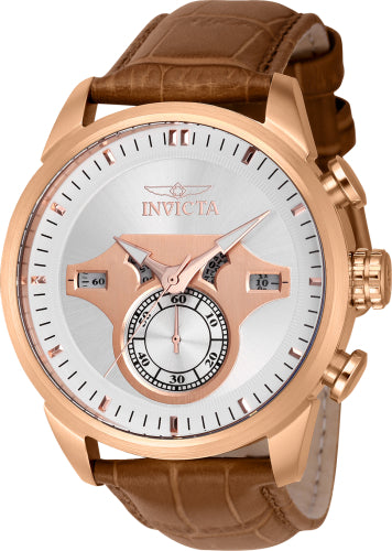 Invicta Men's 43618 Objet D Art Quartz Multifunction Silver, Rose Gold Dial Watch