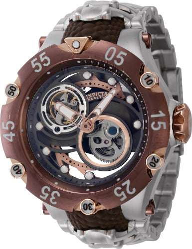 Invicta Men's 43916 Reserve Automatic 2 Hand Gunmetal, Rose Gold, Silver Dial Watch