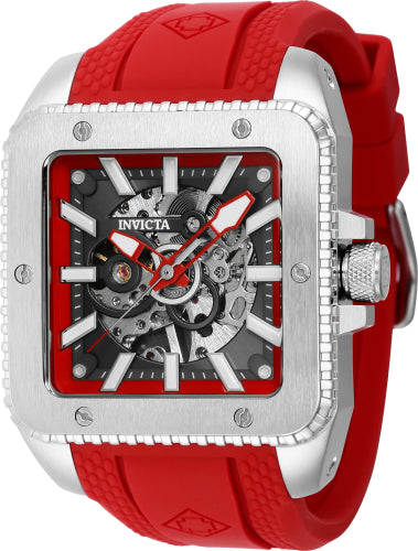 Invicta Men's 44002 Cuadro Mechanical 3 Hand Red, Grey Dial Watch
