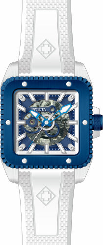 Invicta Men's 44007 Cuadro Mechanical 3 Hand Dark Blue, White Dial Watch