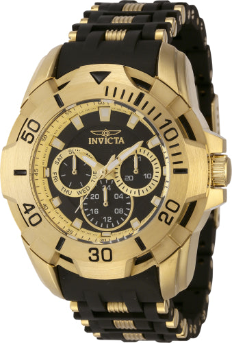 Invicta Men's 44121 Sea Spider Quartz Chronograph Black, Gold Dial Watch