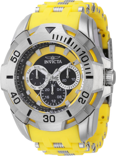 Invicta Men's 44126 Sea Spider Quartz Chronograph Black, Silver, Yellow Dial Watch