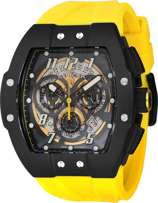 Invicta Men's 44413 JM Correa  Quartz Multifunction Black, Transparent Dial Watch