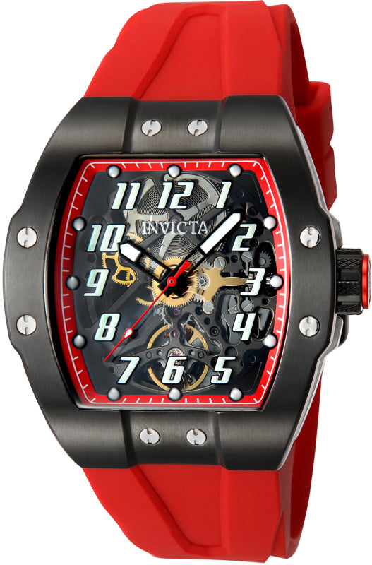 Invicta Men's 44649 JM Correa Automatic 3 Hand Red, Transparent Dial Watch
