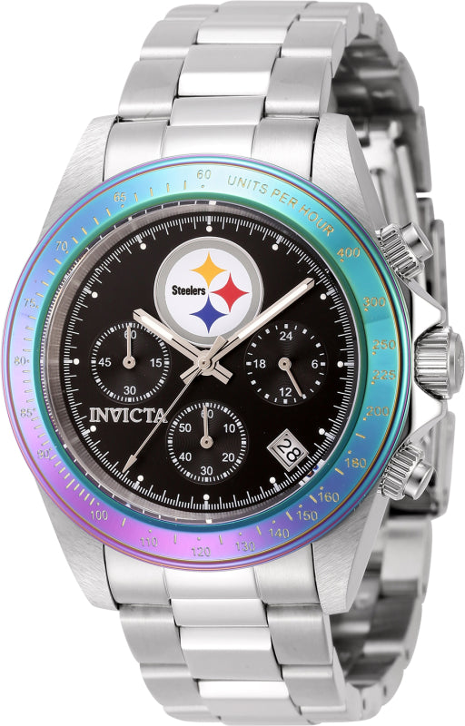 Invicta Men's 44982 NFL Pittsburgh Steelers Quartz Multifunction Black Dial Watch